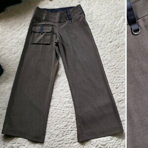 NWOT CANVAS BACKS Brown Side Zip Utility Pocket Front Wide Leg Size 6